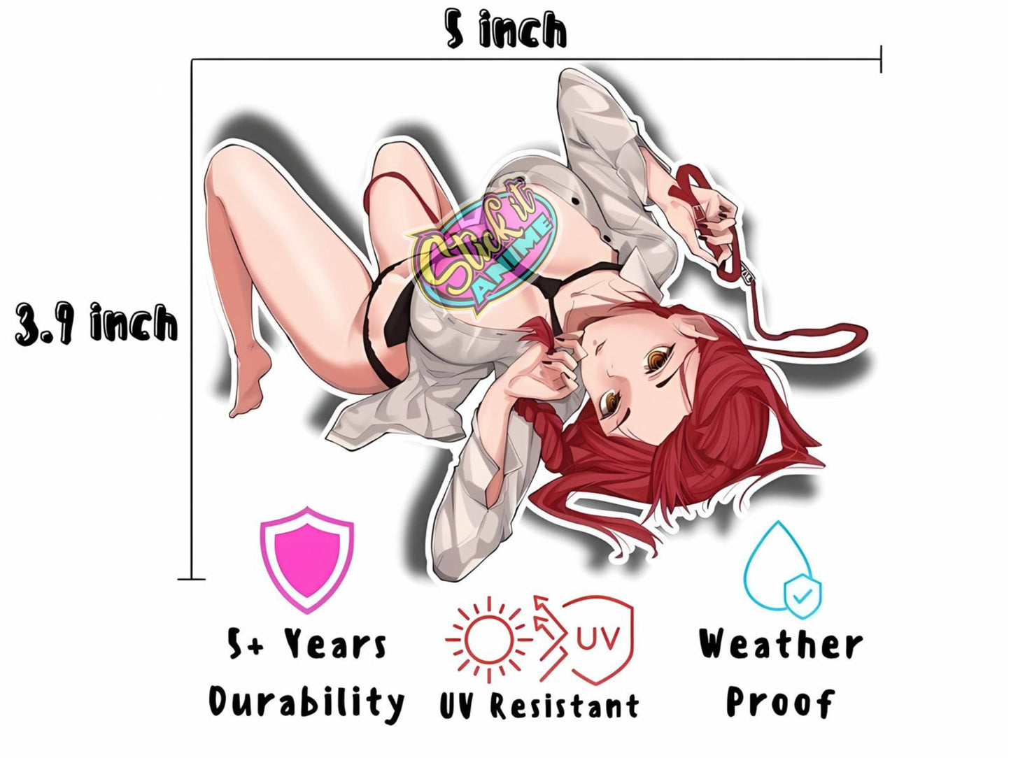 NSFW Chainsaw Man Makima anime waifu sticker inspired by rule 34.