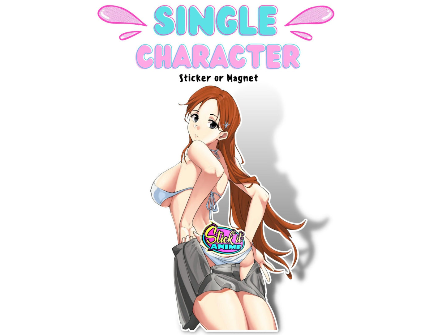 Handmade NSFW Orihime Inoue from Bleach Thousand Year Blood War anime waifu sticker.