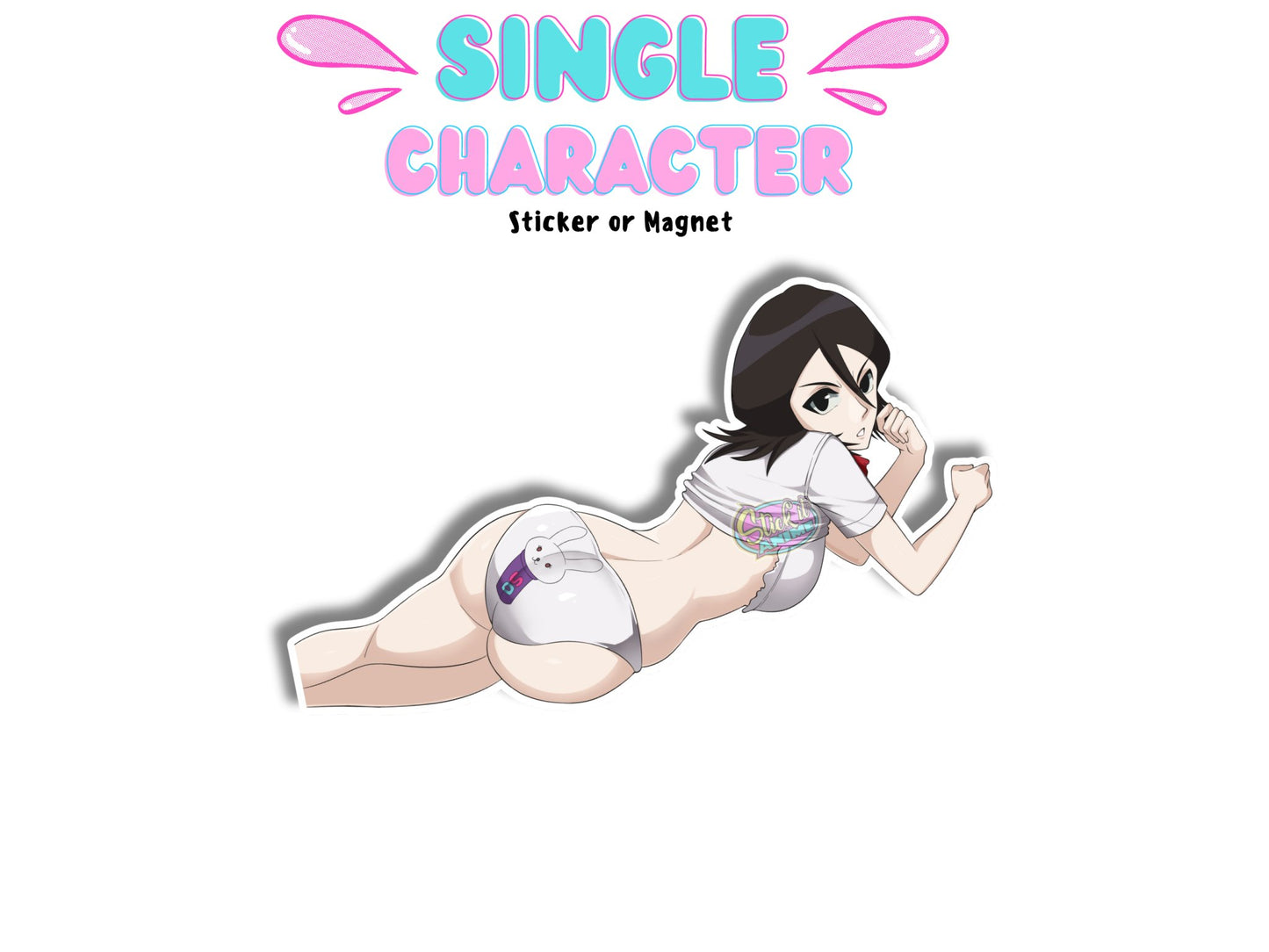Handmade NSFW Rukia Kuchiki from Bleach anime waifu sticker.