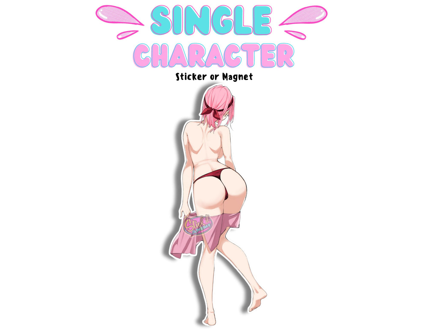 Handmade NSFW Sakura from Naruto Shippuden anime waifu sticker.