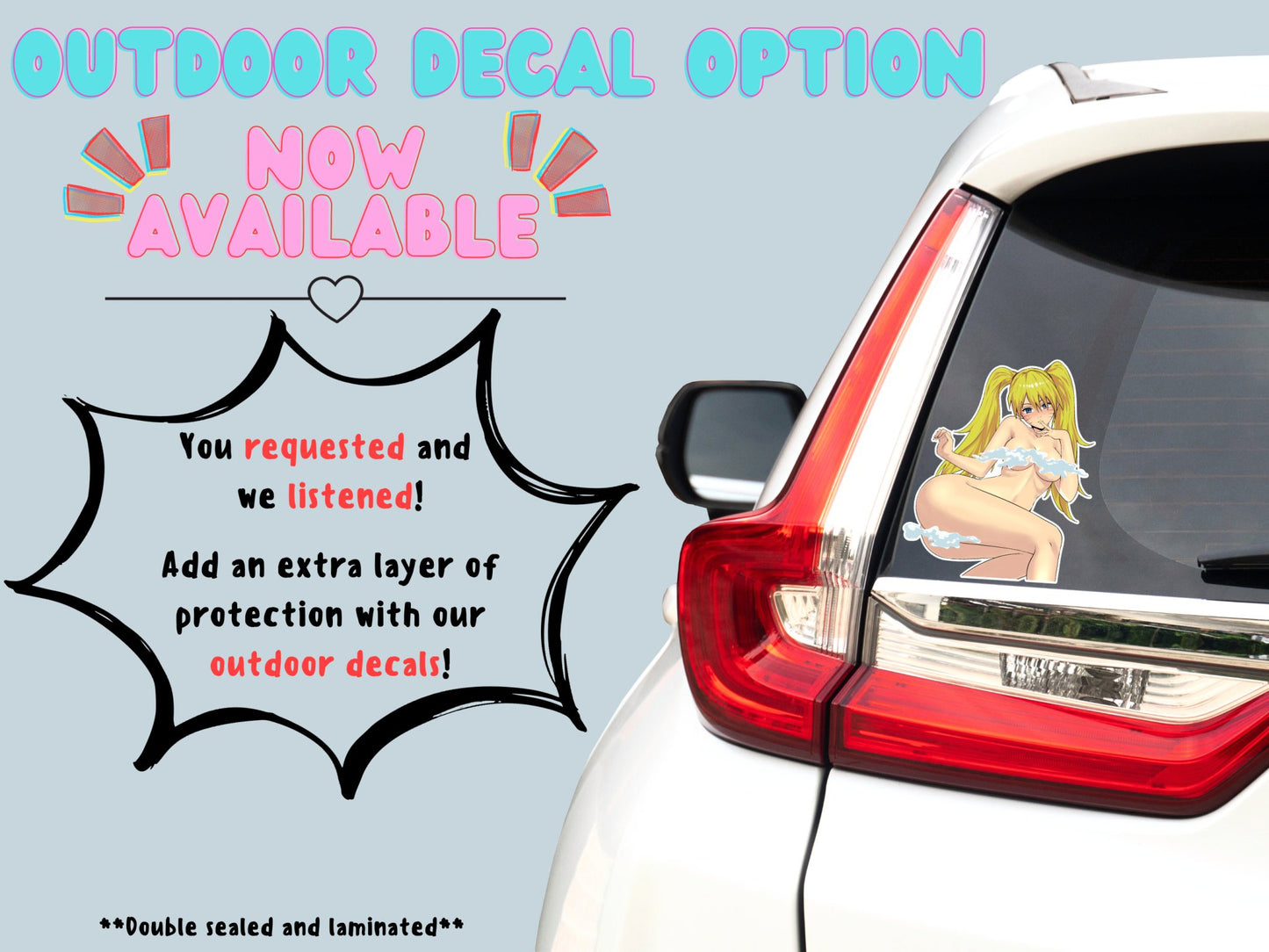 Nsfw anime car decals of Naruto sexy jutsu option now available at Stick it Anime.