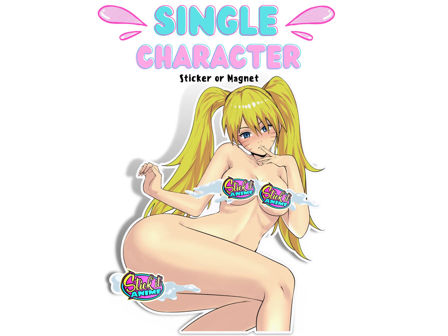 Handmade NSFW Naruto Sexy Jutsu anime waifu sticker.