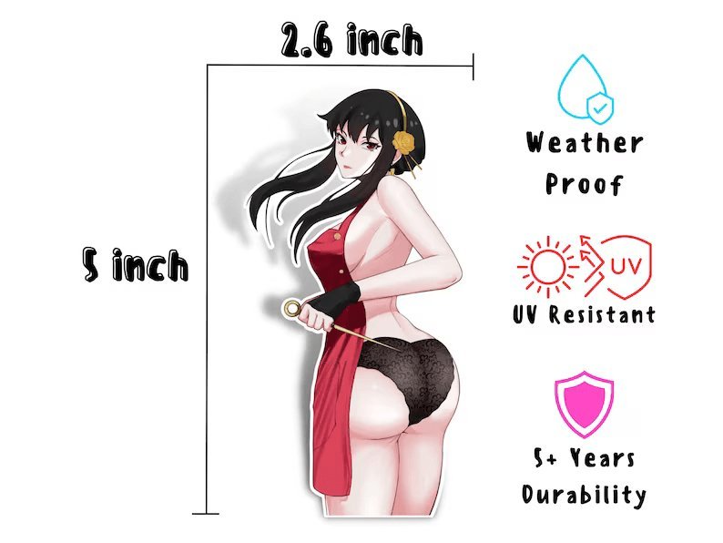 Ecchi Yor from Spy x Family r34 anime softcore lewd waifu uncensored die cut decal.