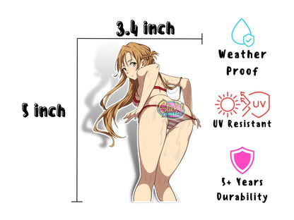 1x Single Lewd Waifu Sticker or Magnet, Online Bikini Anime Character - STICK IT ANIMEVinyl Sticker (USD 7.95)