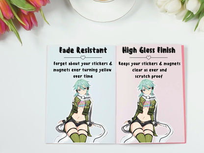 1x Single Lewd Waifu Sticker or Magnet, Online GGO Anime Character - STICK IT ANIMEVinyl Sticker (USD 7.95)