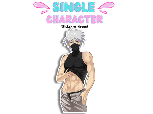 1x Single Husbando Sticker or Magnet, Shinobi Black Ops Anime Character