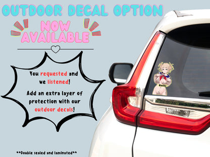 Lewd anime decals of Himiko Toga from My Hero Academia option now available at Stick it Anime.