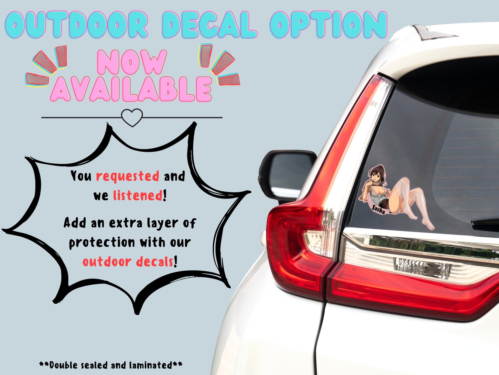 Anime car stickers of Sasha Blouse from AOT option now available at Stick it Anime.