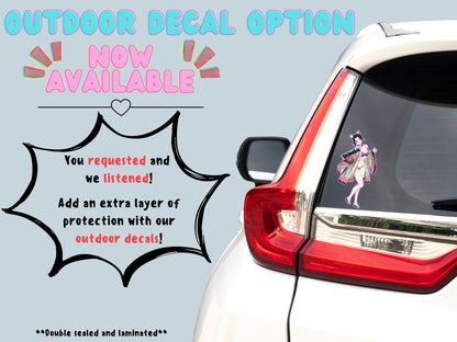 Outdoor nsfw anime car stickers of Shinobu from Demon Slayer option now available at Stick it Anime.