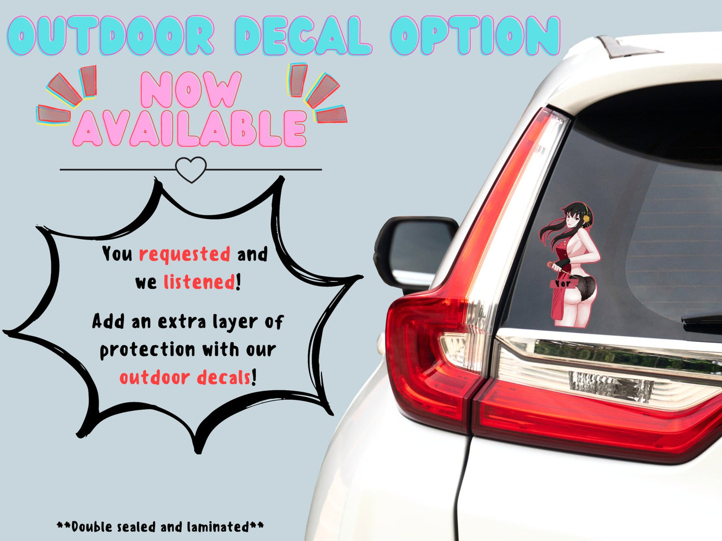 Anime car stickers and decals of Yor from Spy x Family option now available at Stick it Anime.