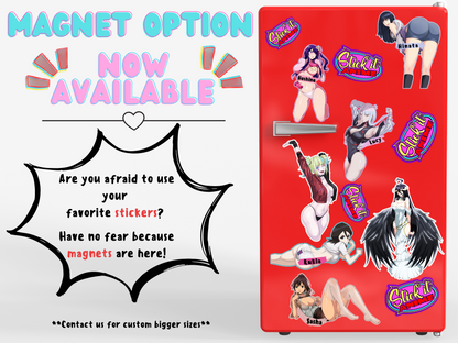 Rule 34 anime Harley Quinn from Suicide Squad Isekai ecchi nsfw refrigerator waifu magnets. 