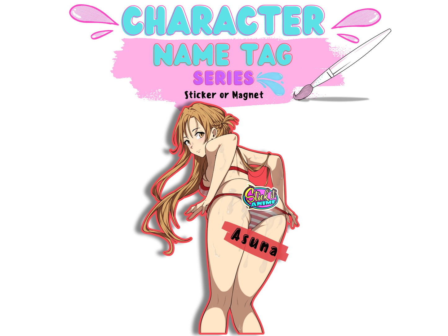 Lewd Asuna from Sword Art Online anime waifu stickers.