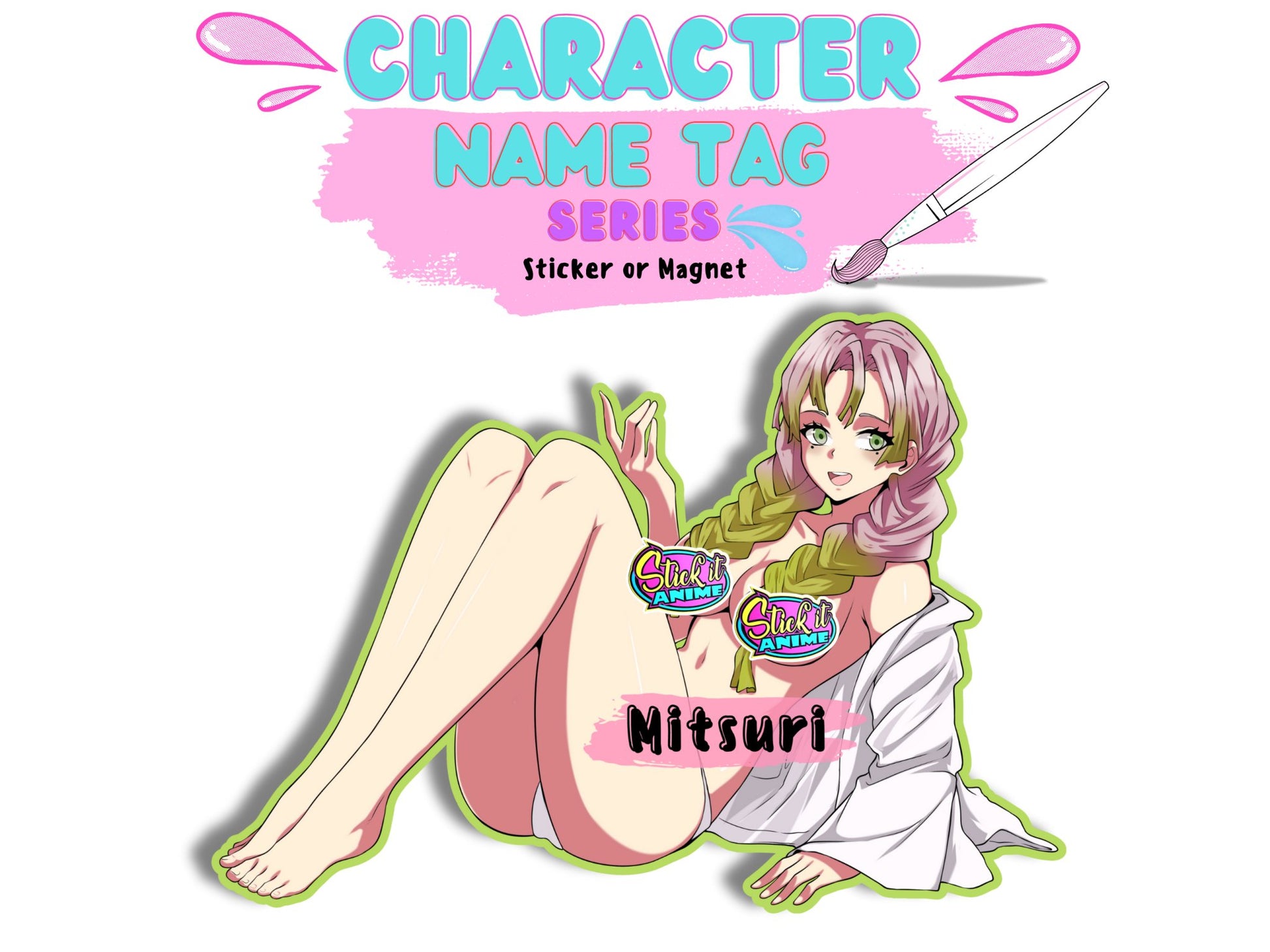 Mitsuri from Demon Slayer nsfw anime waifu sticker.