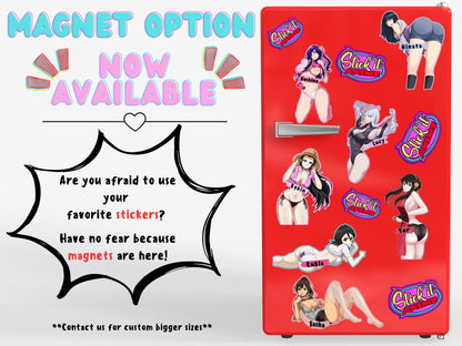 Lewd Nezuko from Demon Slayer magnets option now available at Stick it Anime.