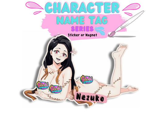 Fully nude Nezuko from Demon Slayer NSFW anime stickers.