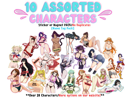 10x Assorted Waifu Nametag Pack from your favorite anime