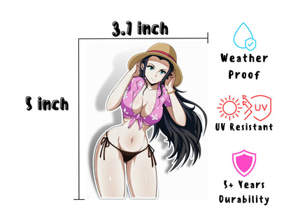 1x Single Lewd Waifu Sticker or Magnet, Pirate Anime Character