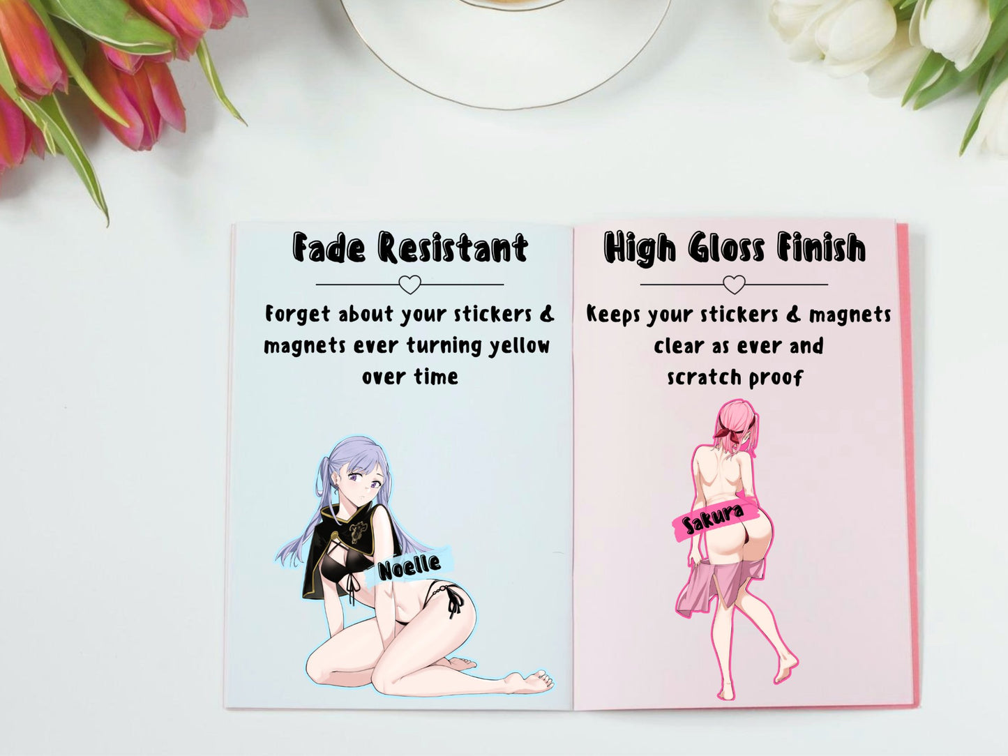 10x Assorted Waifu Sticker Pack from your favorite shows