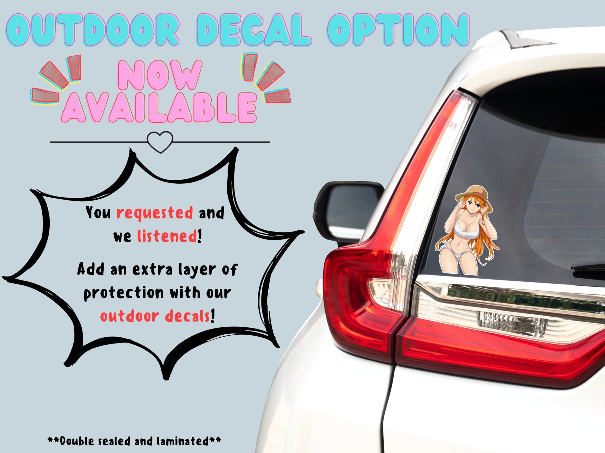 Nsfw anime car decals of Nami from One Piece option now available at Stick it Anime.