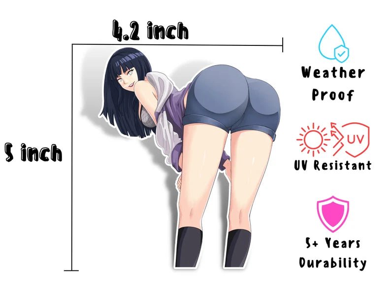 Hinata Hyuga from Naruto Shippuden rule 34 hardcore anime lewd waifu ahegao stickers inspired by Road to Ninja anime movie.