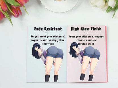 Naruto r34 Hinata from Road to Ninja uncensored lewd waifu loli die cut stickers.