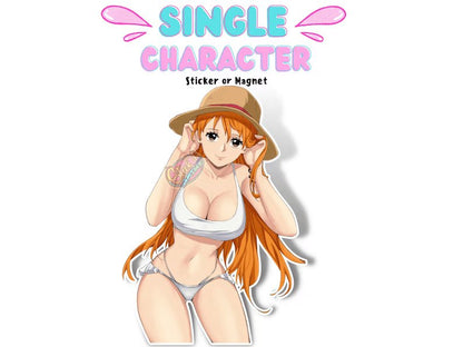 Nami One Piece rule 34 lewd waifu softcore ecchi uncensored stickers.