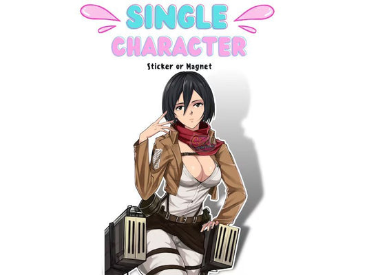 Lewd Mikasa waifu Attack on Titan Final Season r34 ecchi uncensored softcore anime die cut stickers.