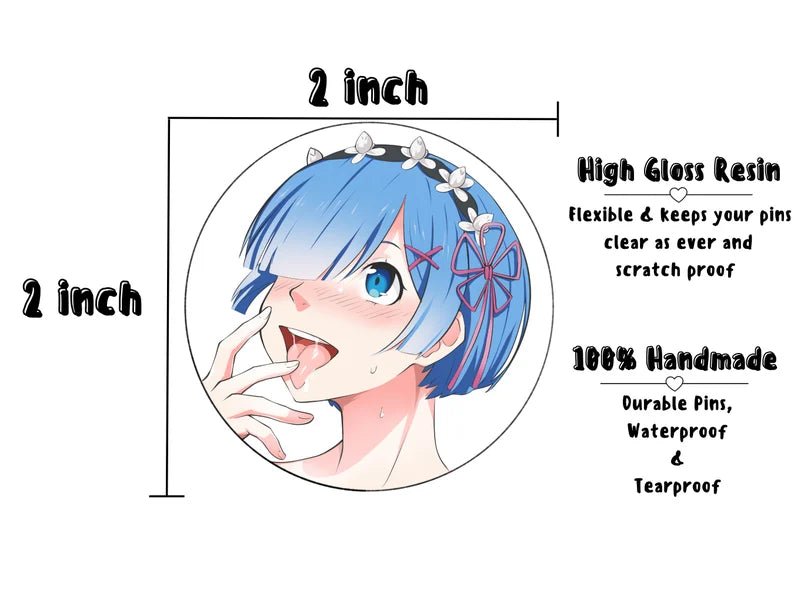 1x Single Holographic Ahegao Waifu Resin Pin, Sticker or Magnet