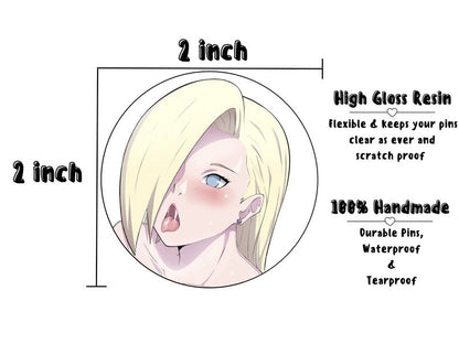 1x Single Holographic Ahegao Waifu Resin Pin, Sticker or Magnet