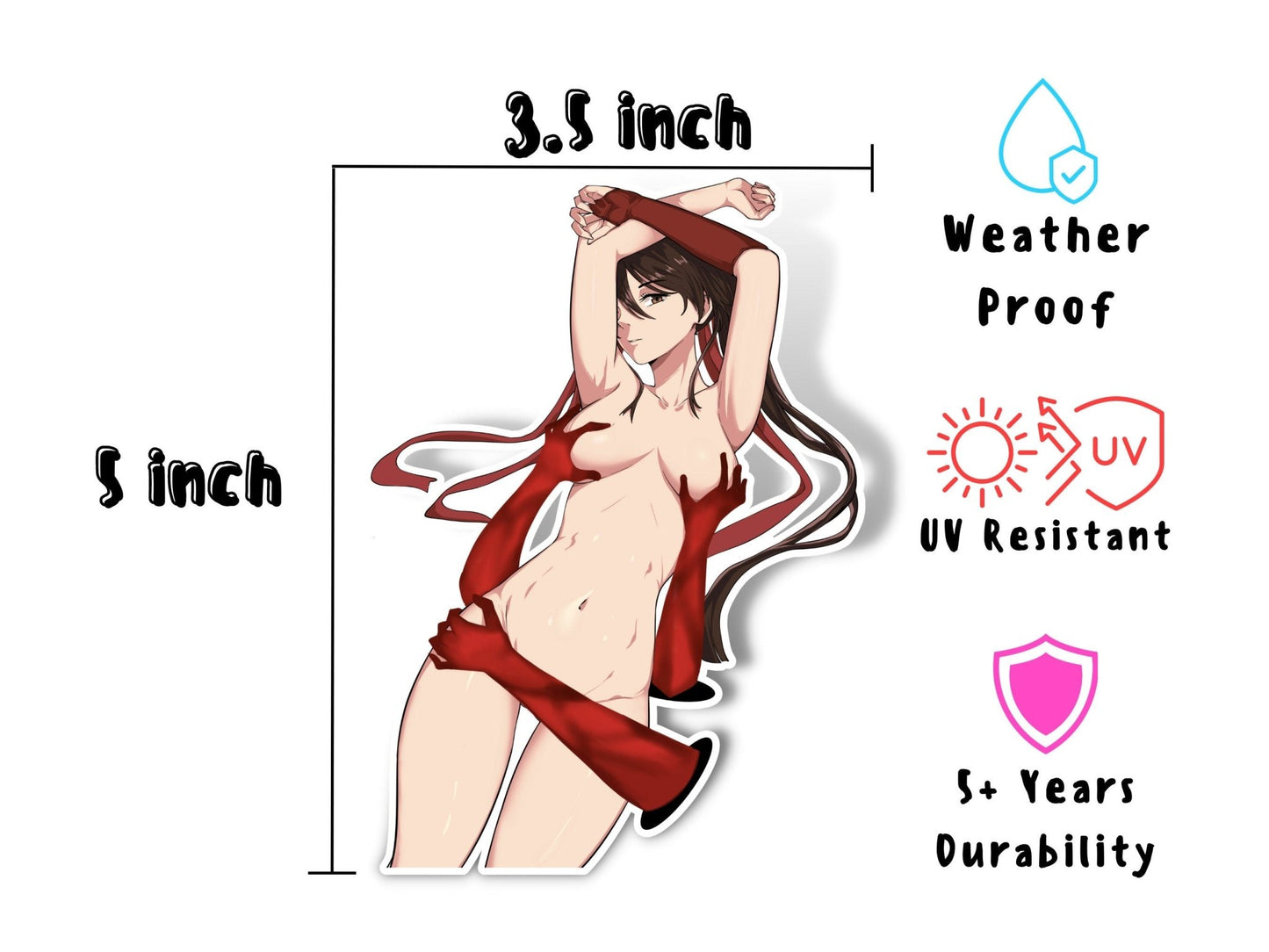 Hell's Paradise r34 waifu sagiri ahegao hardcore anime large 5 inch stickers.