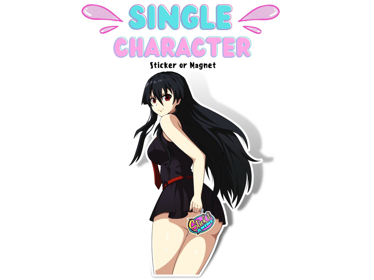 Akame from Akame ga Kill rule 34 anime lewd waifu nsfw single sticker.