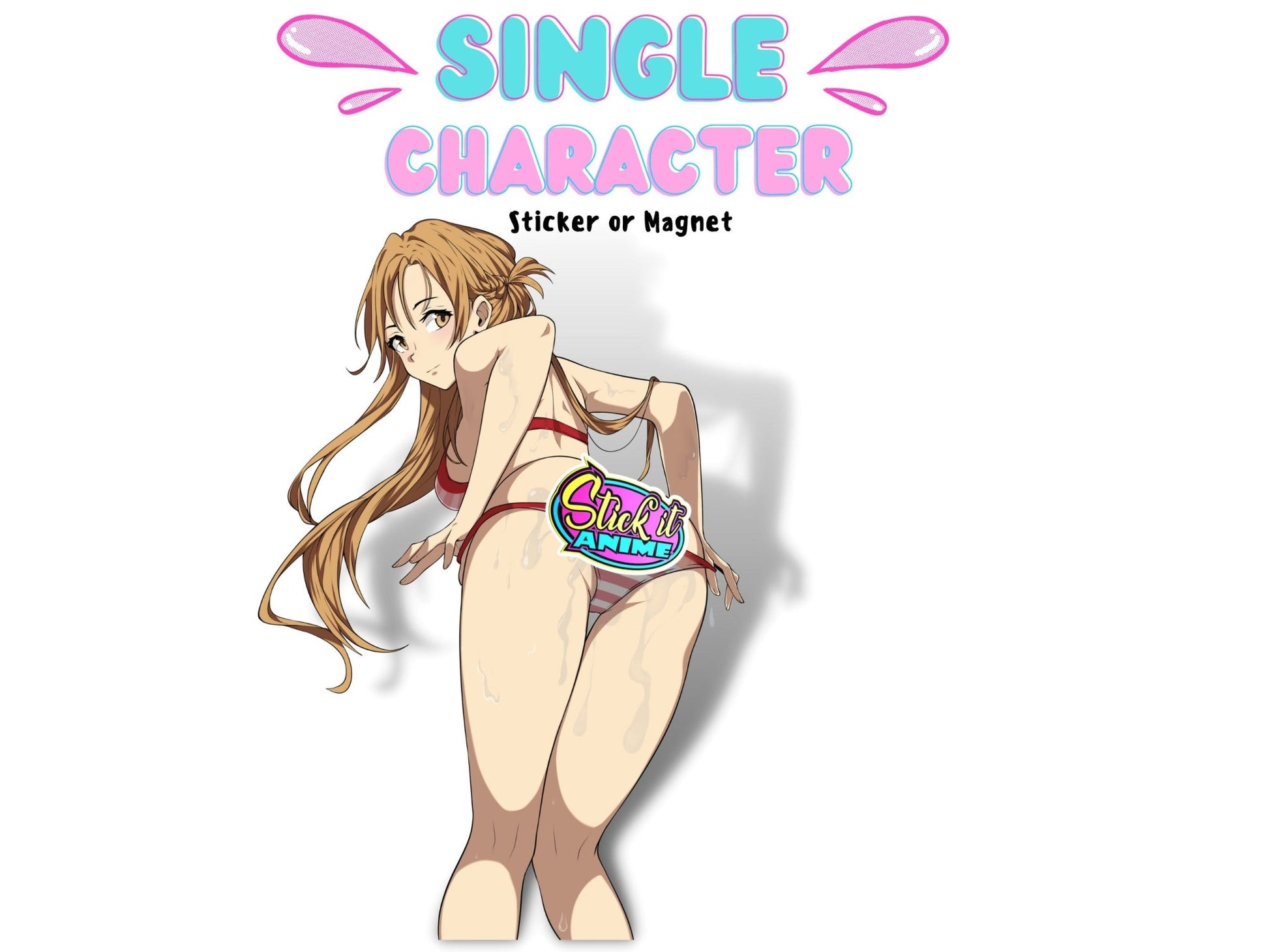 Nsfw lewd Asuna from Sword Art Online rule 34 inspired ecchi stickers.