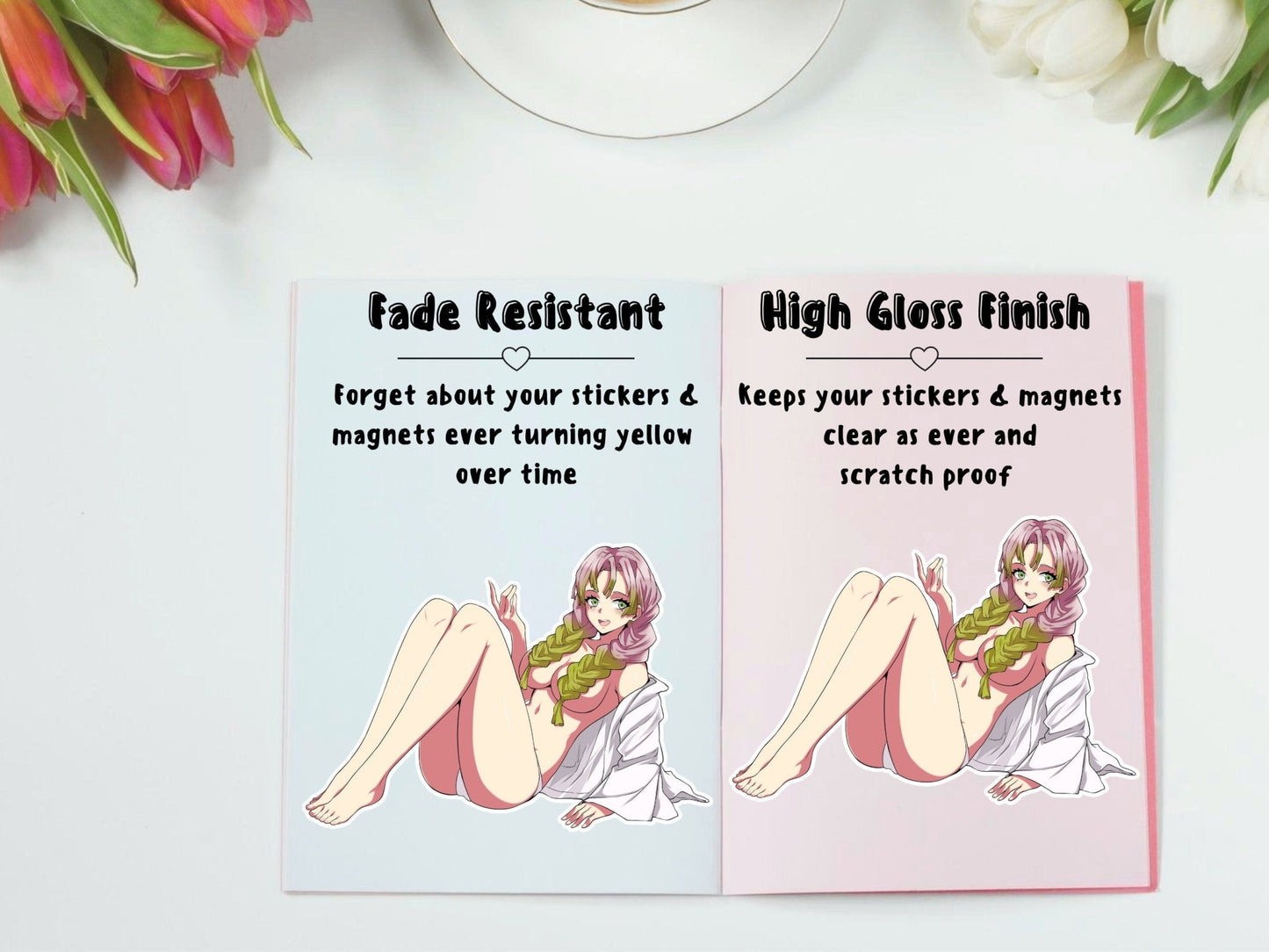 Nsfw anime rule 34 Demon Slayer Mitsuri Hashira ecchi sticker sticker with high gloss finish.