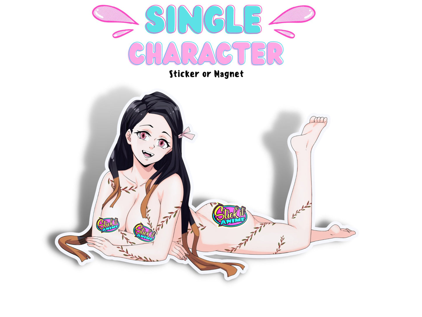 Handmade NSFW Nezuko Demon Slayer anime waifu sticker.